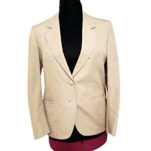 Vintage Corbin Ltd Khaki Satin Lined Career‎ Blazer Size 10 Corpocore Minimal